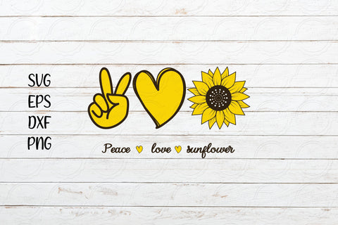 Peace love sunflower, Sunflower Saying svg design SVG SmmrDesign 