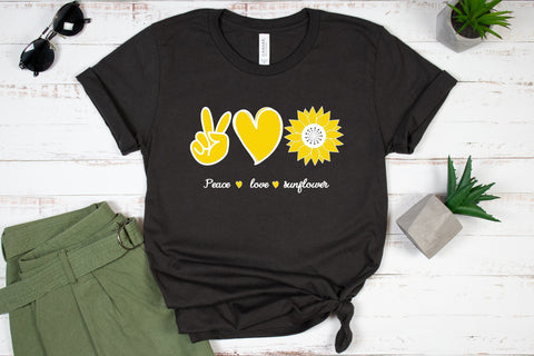 Peace love sunflower, Sunflower Saying svg design SVG SmmrDesign 