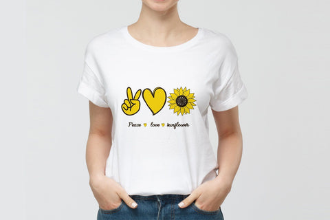 Peace love sunflower, Sunflower Saying svg design SVG SmmrDesign 