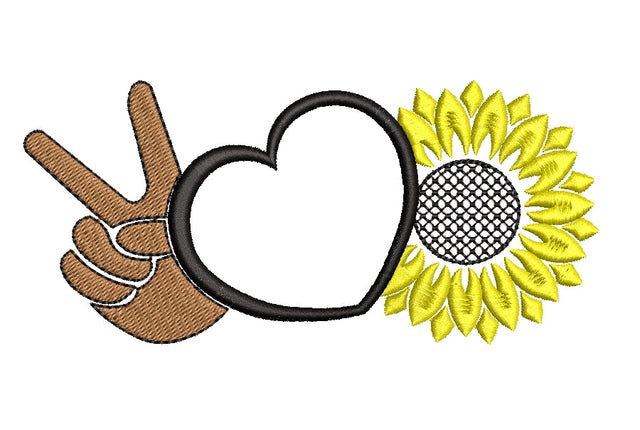 Peace ,Love ,Sunshine machine embroidery design , Love Peace embroidery design, 3 sizes, instant download. Embroidery/Applique DESIGNS ArtEMByNatalia 