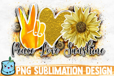 Peace Love Sunshine Sublimation Design Sublimation MintyMarshmallows 