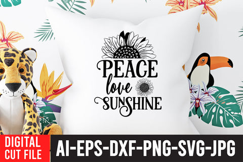 Peace love Sunshine SVG Cut File SVG BlackCatsMedia 