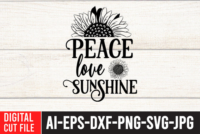 Peace love Sunshine SVG Cut File SVG BlackCatsMedia 