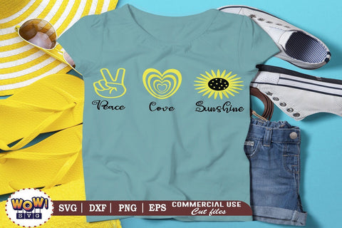 Peace love sunshine svg, Summer svg, Beach svg, Png, Dxf SVG Wowsvgstudio 