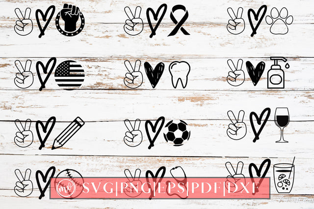 Peace Love SVG Bundle SVG MockupSvgVenue 