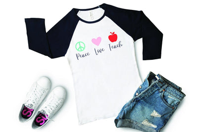 Peace Love Teach SVG | Teacher Design | SVG PNG DXF EPS SVG So Fontsy Design Shop 