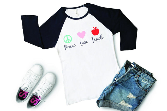 Peace Love Teach SVG | Teacher Design | SVG PNG DXF EPS SVG So Fontsy Design Shop 