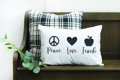 Peace Love Teach SVG | Teacher Design | SVG PNG DXF EPS SVG So Fontsy Design Shop 