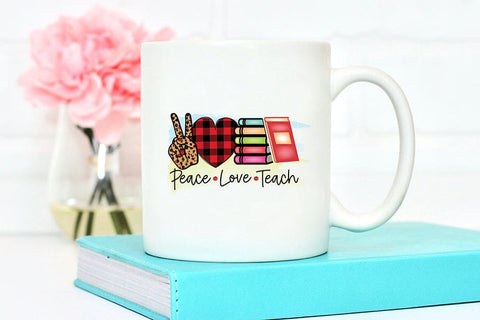 Peace Love Teach - Teacher Sublimation Design Sublimation CraftLabSVG 