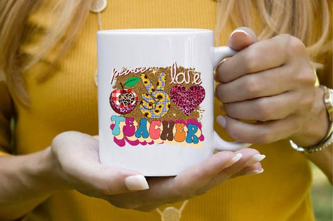 Peace Love Teacher Sublimation SVGArt 