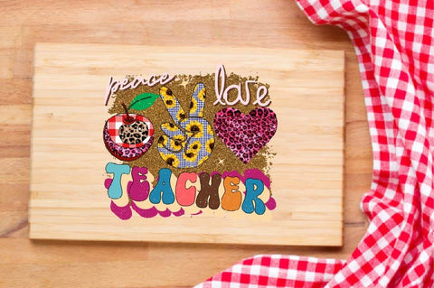 Peace Love Teacher Sublimation SVGArt 
