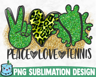 Peace Love Tennis Sublimation Design Sublimation MintyMarshmallows 