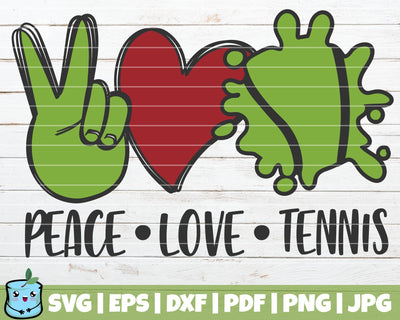 Peace Love Tennis SVG MintyMarshmallows 