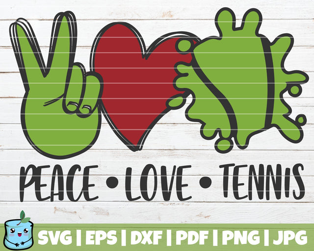 Peace Love Tennis SVG MintyMarshmallows 