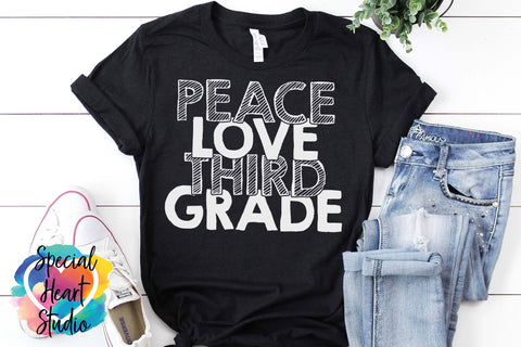 Peace Love Third Grade SVG Special Heart Studio 
