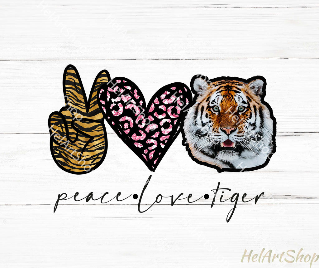 Peace Love Tiger PNG | Sublimation PNG - So Fontsy