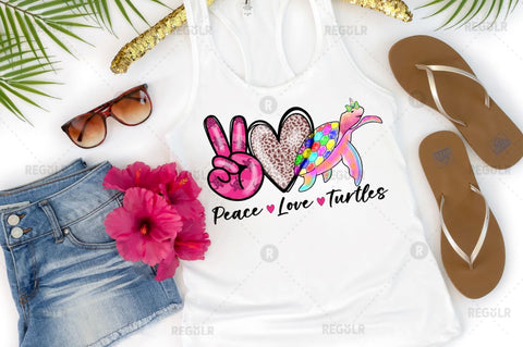 Peace love turtles Sublimation PNG Sublimation Regulrcrative 