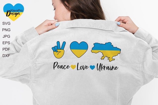 Peace - Love – Ukraine - yellow blue SVG - PNG for Sublimation SVG Klava P 