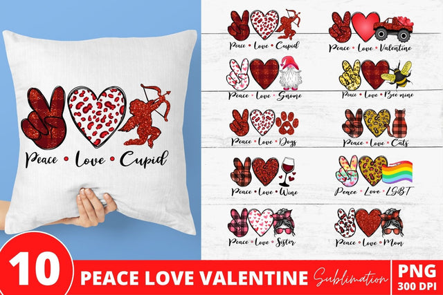 Peace Love Valentine Sublimation Bundle Sublimation SvgOcean 