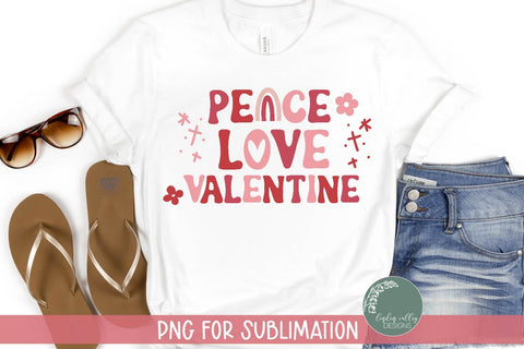Peace Love Valentine Sublimation -Retro Valentine Sublimation PNG Sublimation Linden Valley Designs 