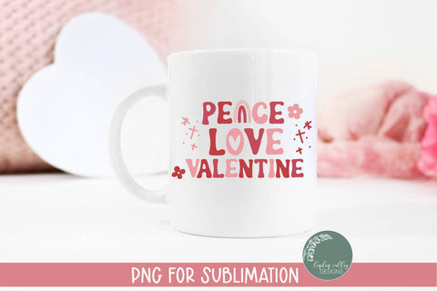 Peace Love Valentine Sublimation -Retro Valentine Sublimation PNG Sublimation Linden Valley Designs 