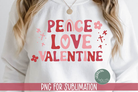 Peace Love Valentine Sublimation -Retro Valentine Sublimation PNG Sublimation Linden Valley Designs 