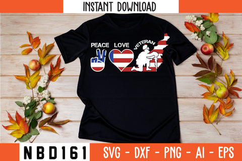 peace love veteran T-Shirt Design SVG Nbd161 