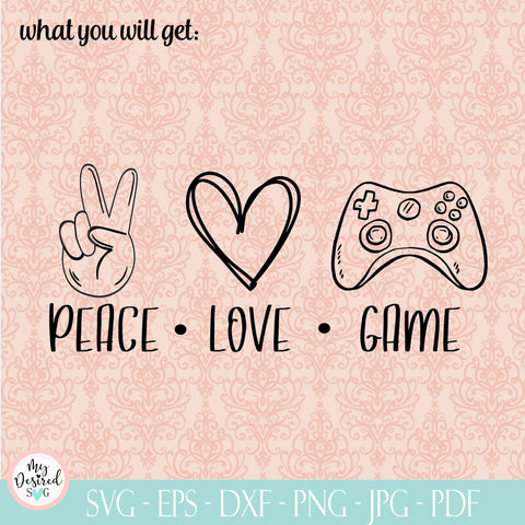 Peace love video game svg, quarantine svg, video game shirt, joystick svg, Sublimation Designs, game controller, peace love svg, cricut svg SVG MyDesiredSVG 