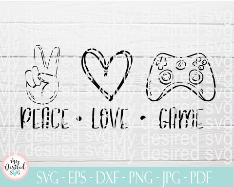 Peace love video game svg, quarantine svg, video game shirt, joystick svg, Sublimation Designs, game controller, peace love svg, cricut svg SVG MyDesiredSVG 