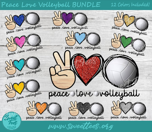 Peace Love Volleyball BUNDLE Sublimation Waterslide Sublimation Sweet Tees 