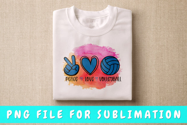 Peace Love Volleyball PNG, Volleyball Design For Sublimation Sublimation HappyDesignStudio 