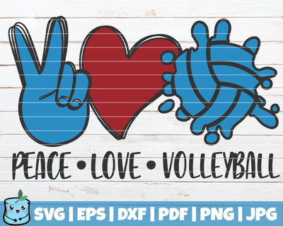 Peace Love Volleyball SVG MintyMarshmallows 
