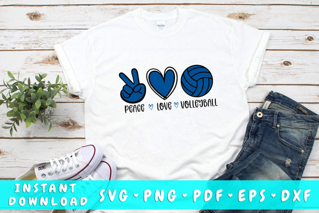 Peace Love Volleyball SVG SVG HappyDesignStudio 