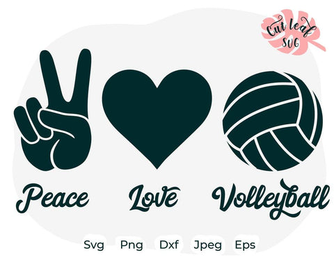 Peace Love Volleyball svg, volleyball svg, sport svg, volleyball mom svg SVG CutLeafSvg 
