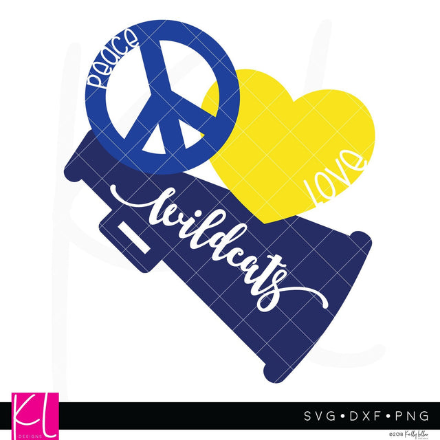 Peace Love Wildcats SVG Kelly Lollar Designs 