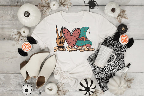 Peace Love Witches | Halloween Witch Sublimation Sublimation CraftLabSVG 