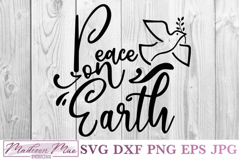 Peace On Earth, Christmas SVG SVG Madison Mae Designs 