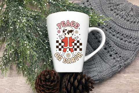 Peace on Earth - Retro Christmas Sublimation Sublimation CraftLabSVG 