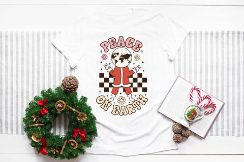 Peace on Earth - Retro Christmas Sublimation Sublimation CraftLabSVG 