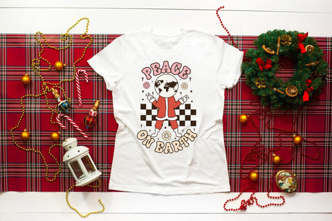 Peace on Earth - Retro Christmas Sublimation Sublimation CraftLabSVG 