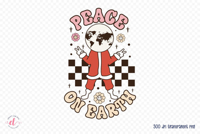 Peace on Earth - Retro Christmas Sublimation Sublimation CraftLabSVG 