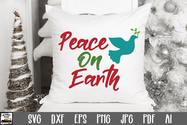 Peace on Earth SVG Cut File - Christmas SVG SVG Old Market 