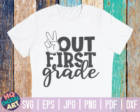 Peace out first grade SVG | End of school quote SVG HQDigitalArt 