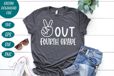 Peace out fourth grade svg, teacher t shirt svg, fourth grade teacher SVG Isabella Machell 