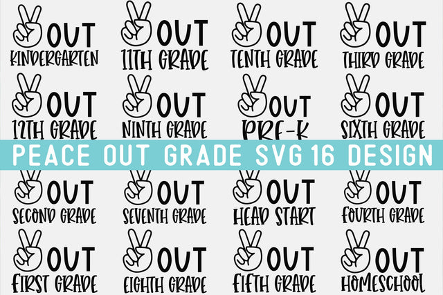 Peace out grade svg bundle, peace out school svg,peace out 1st grade,peace out2nd grade svg,peace out 3rd grade svg, peace out pre-k svg,peace out kindergarten svg SVG Isabella Machell 