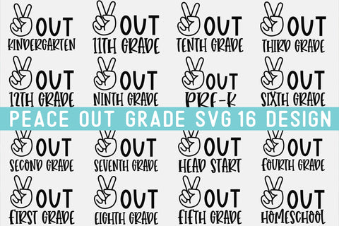 Peace out grade svg bundle, peace out school svg,peace out 1st grade,peace out2nd grade svg,peace out 3rd grade svg, peace out pre-k svg,peace out kindergarten svg SVG Isabella Machell 