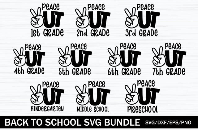 Peace Out Grade Svg, Peace Out Kindergarten Svg, Peace Out Svg, School Svg, Last Day of School Svg, Svg files for Cricut SVG MD mominul islam 
