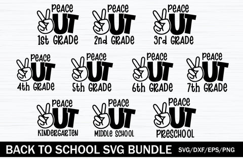 Peace Out Grade Svg, Peace Out Kindergarten Svg, Peace Out Svg, School Svg, Last Day of School Svg, Svg files for Cricut SVG MD mominul islam 