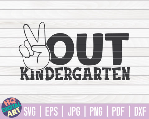 Peace out kindergarten SVG | End of school quote SVG HQDigitalArt 