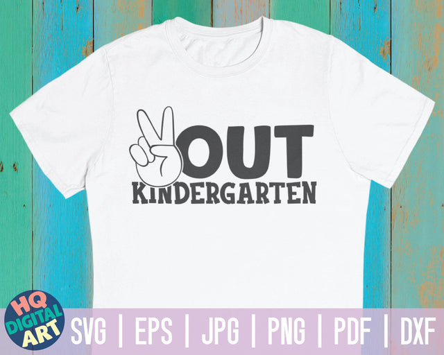 Peace out kindergarten SVG | End of school quote SVG HQDigitalArt 